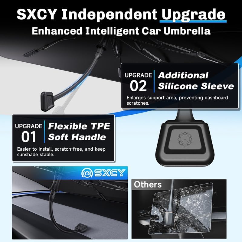 SXCY for 2020-2025 Ford Explorer Windshield Umbrella Sunshade [Easier Foldable] for 2025 Ford Explorer Accessories 2025 Explorer Sunshade Umbrella for 2025 Explorer Windshield Sun Shade Umbrella