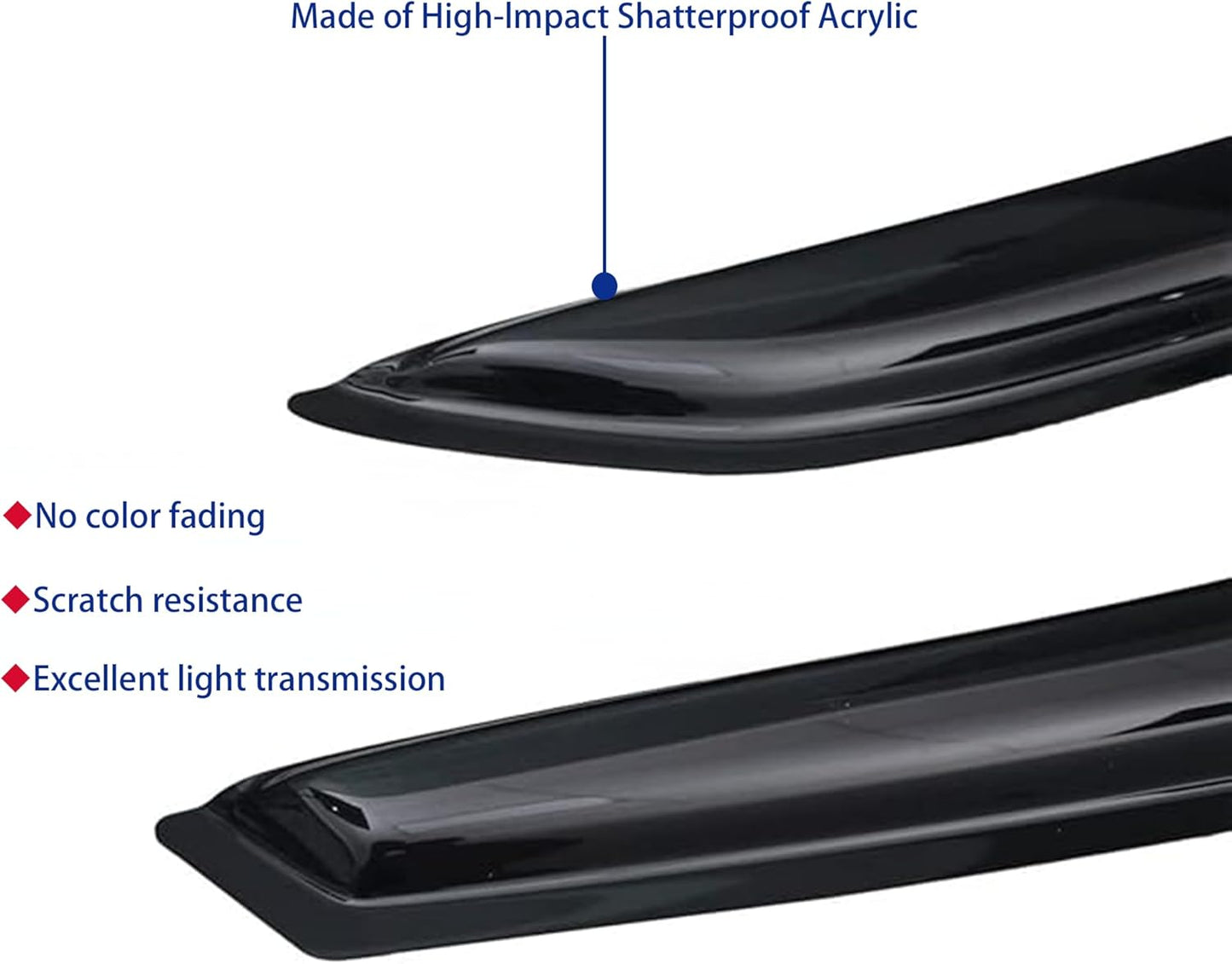 Window Visors Rain Guards fits 2019-2025 Silverado & GMC Sierra 1500, Out-Channel Window Wind Deflectors Vent Shades Accessories, Dark Smoke 4 Pcs，2020 2021 2022 2023 2024