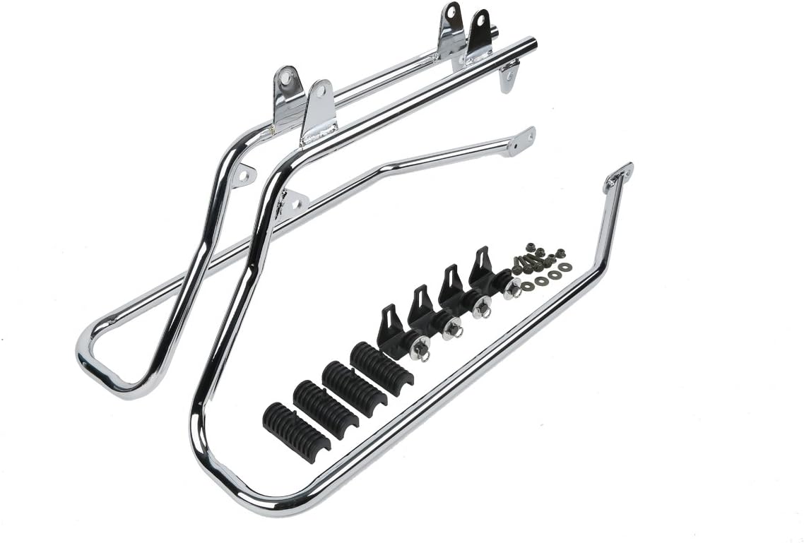 XFMT Hard Saddlebags Saddle Bag & Chrome Conversion Brackets For Harley Softail Heritage Deluxe 1984-2017