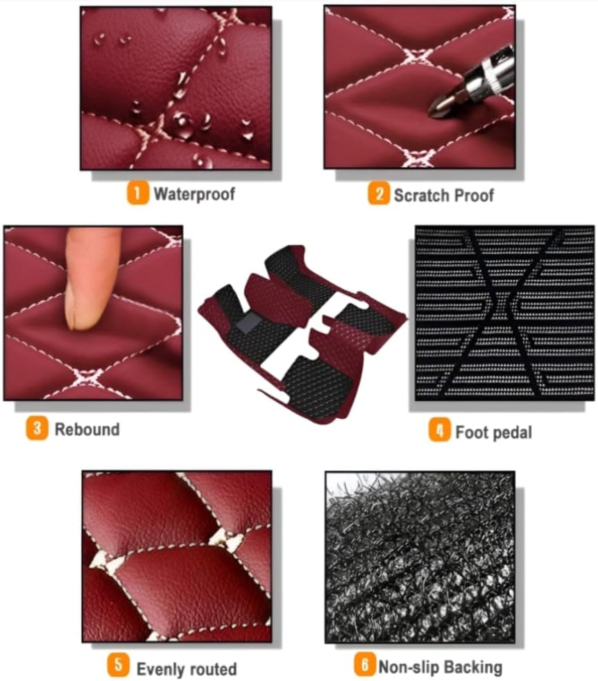 Add Personal Touch to Your Vehicle with IMEISH Customizable Logo Text Car Mats for 99% of vehiclesPads Protection Non-Slip Leather Floor Liners (Black)