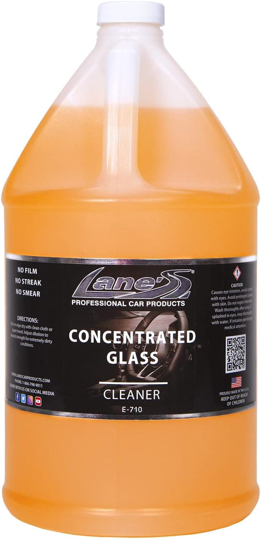 LANE'S Concentrated Auto Glass Cleaner- Window Cleaner, Windshield Cleaner- Removes Smoke Film, Fingerprints, and Smudges, Safe for All Glasses- 128 oz