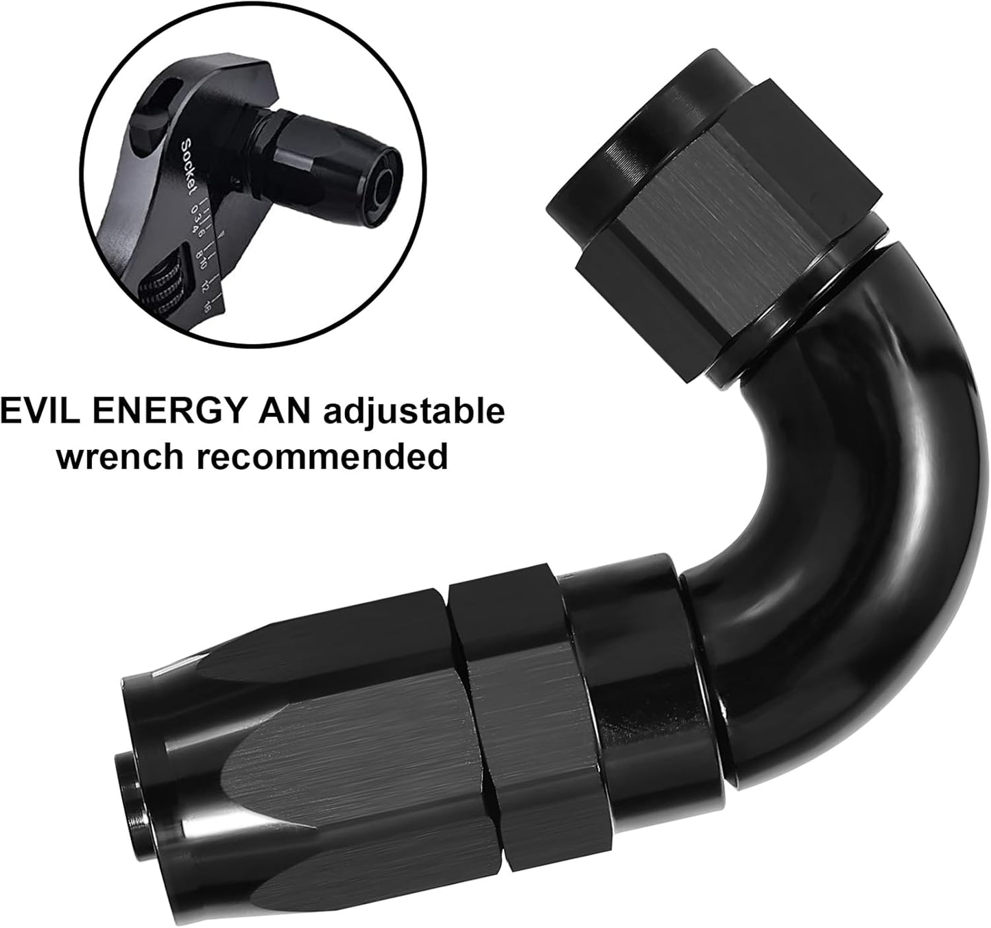 EVIL ENERGY 4AN 120 Degree One Piece Full Flow Hose End Fitting Swivel For CPE Braided Hose