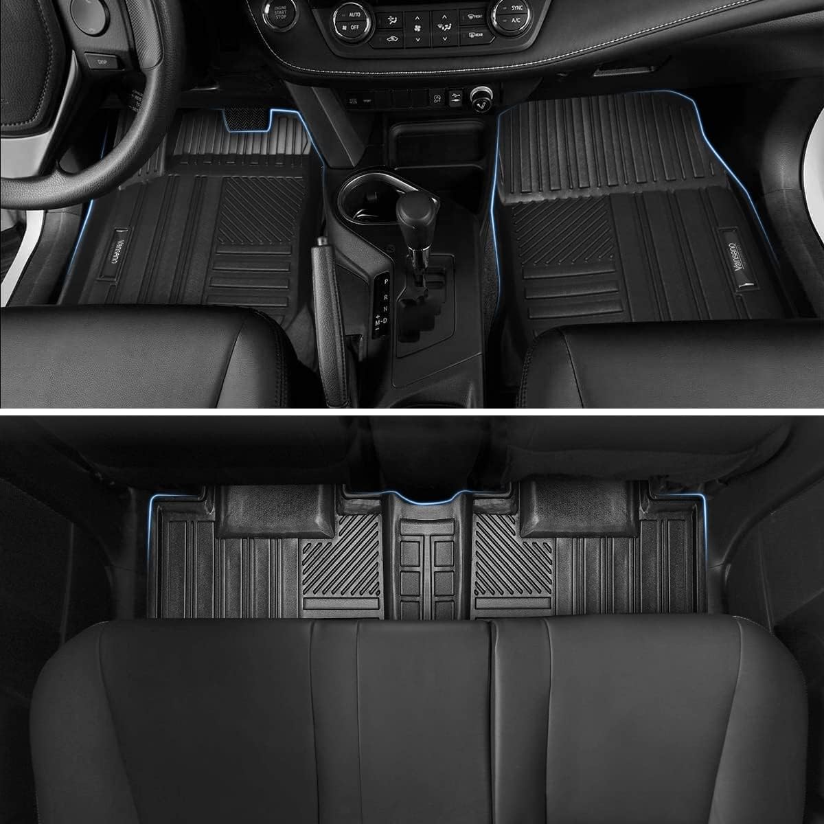 Vanseno Compatible for 2013 2014 2015 2016 2017 2018 Toyota Rav4 Floor Mats & Cargo Liners Trunk Mats All-Weather Rubber Protection Mat for 2013-2018 rav4 Accessories