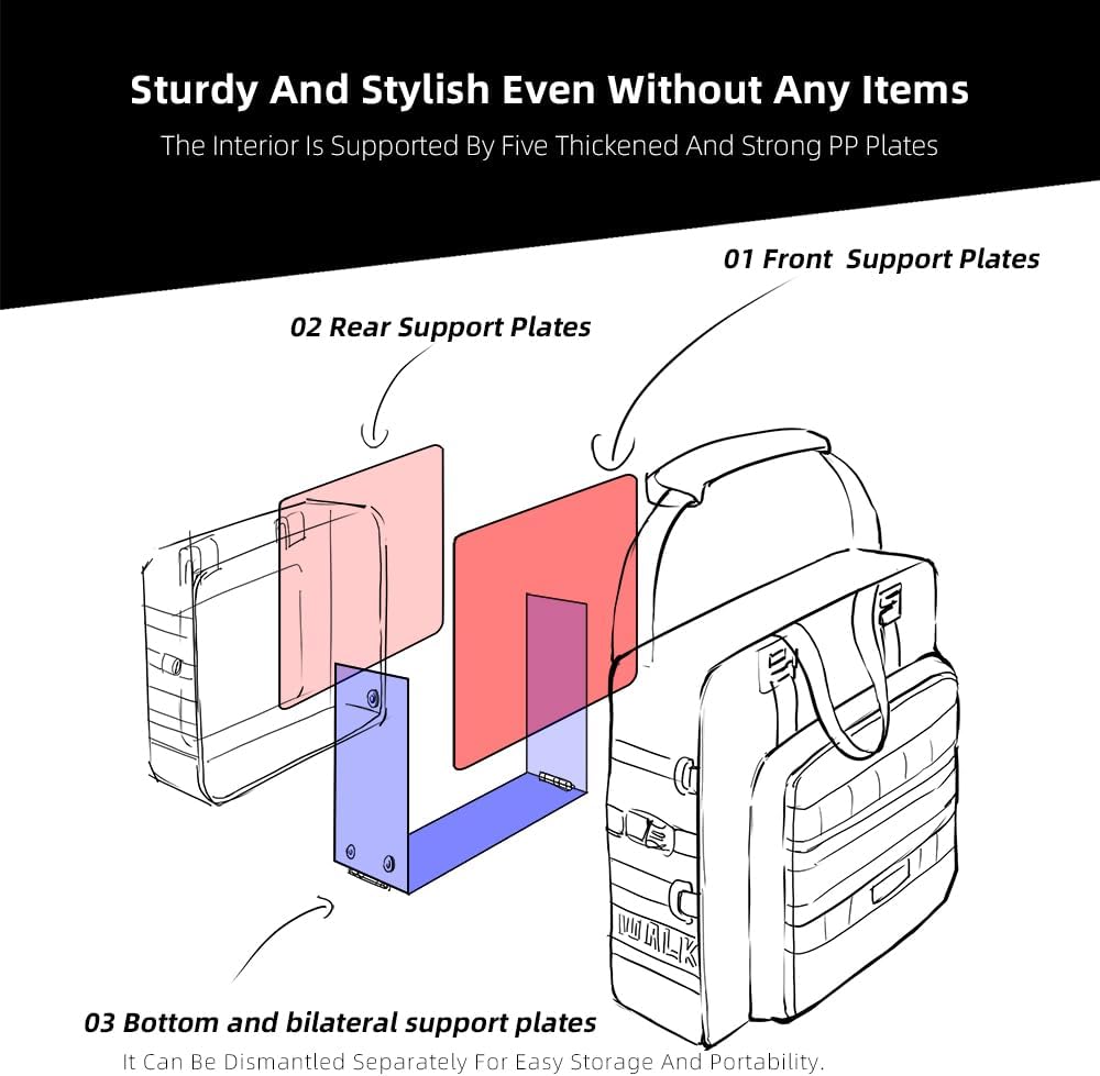 Rhinowalk Motorcycle Saddle Bag Waterproof Motor Pannier Bag Luggage Pack Quick Release Motorbike Side Bag 25L (Black)