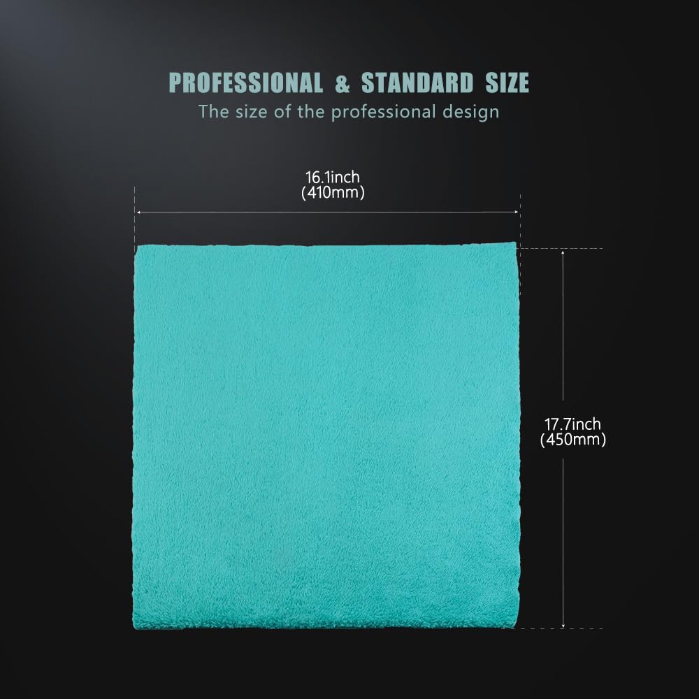 SPTA Microfiber Drying Towel Car Wash Drying Towel, 6 Pack Super Plush Edgeless Car Wash Towels for Auto Detailing, 16.1x17.7 in, 420GSM, Teal Blue-MT039