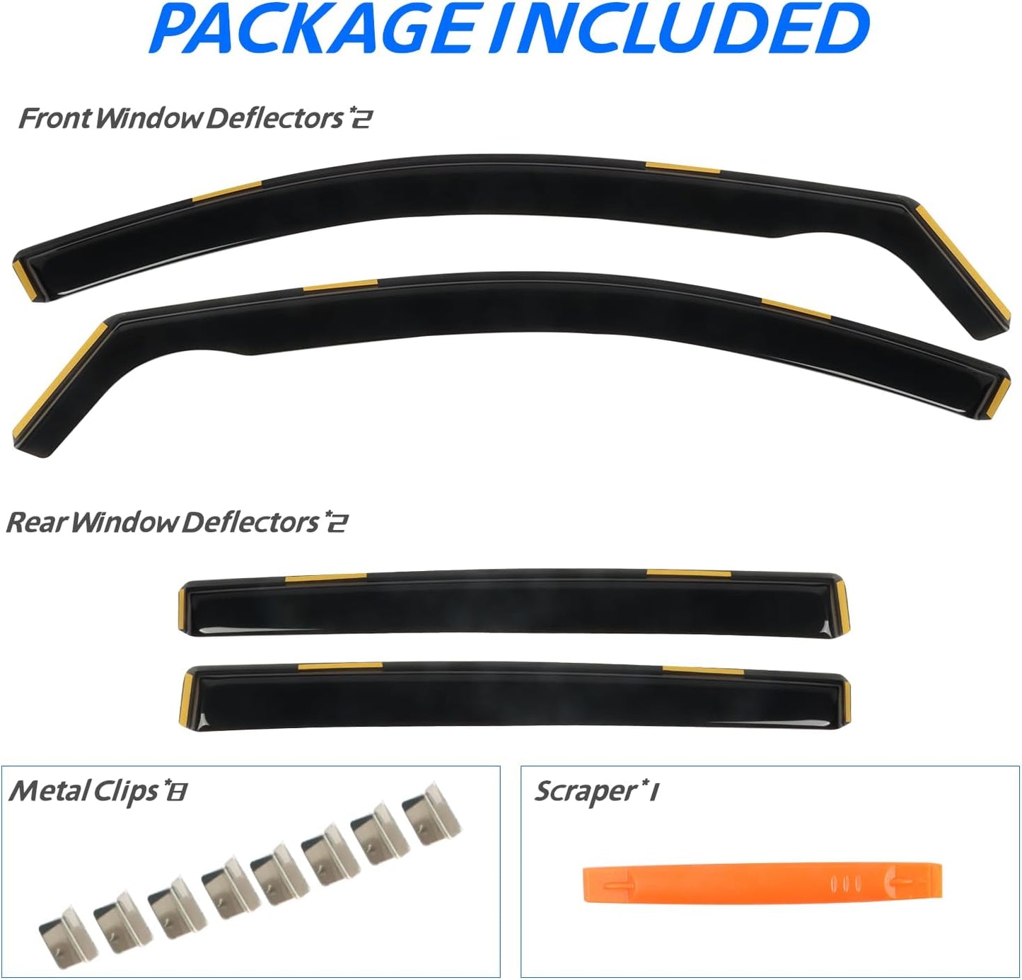 4 PCS in-Channel Window Rain Guards Fit for 2013-2018 Toyota RAV4, Smoke Tinted Vent Window Visors, Side Window Deflectors, Sun Visors Vent Shade, 2013 2014 2015 2016 2017 2018