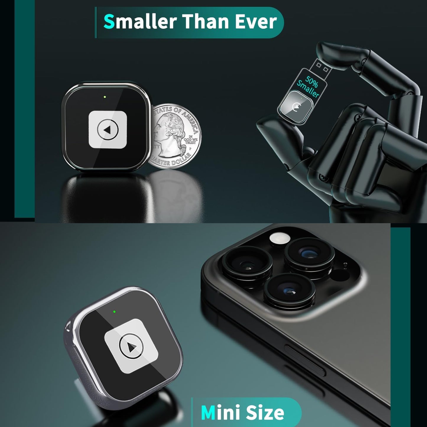 Wireless CarPlay Adapter for iPhone - Mini USB Design, Plug & Play, Auto Connect,Convert Wired to Wireless CarPlay in Seconds, iOS 10+ Compatible (2025 Upgrade) for Cars 2016+(Silver)