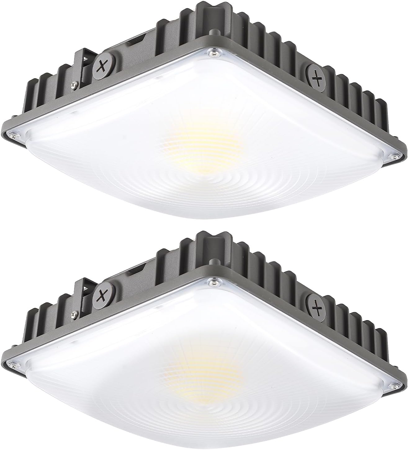 70W/45W/30W Power Selectable LED Canopy Garage Light with 3CCT (3500K/4000K/5000K), LED Parking Garage Lights 90-277V IP65 Commercial Residential Lights DLC (30W/45W/70W Power Selectable -2 PACK)