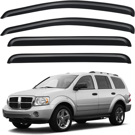 Window Visors Rain Guards Shield for 2004-2009 Dodge Durango, Out-Channel Window Vent Wind Deflectors Visors Shades for 2007-2009 Chrysler Aspen