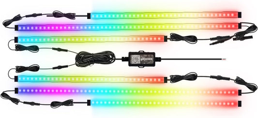 Car Underglow Lights Chasing Color, Upgraded Bluetooth Led Strip Light with Dream Color Chasing 212 Mode, Music Mode, DIY Mode, APP Control Underbody Strip Kit for Car, 35Inch & 47Inch, 6PC Pack