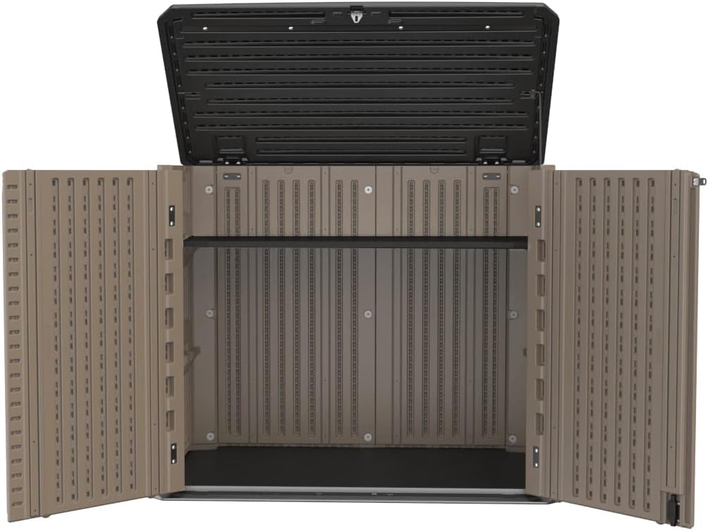 Sheds & Outdoor Storage, Storage Sheds Outdoor with Floor, Outdoor Storage Cabinet Waterproof for Garage Storage, Pool Storage, Bike Shed, Garden Shed (34&66 Cu.ft-Shelf)