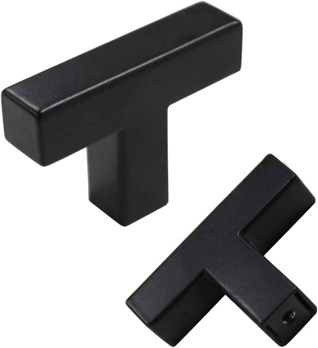 goldenwarm 15 Pack Black Cabinet Knobs Kitchen Cabinet Handles Stainless Steel Cabinet Hardware Black Knobs Handles Pulls for Bathroom Cabinets and Cupboard, 2in(50mm) Overall Length