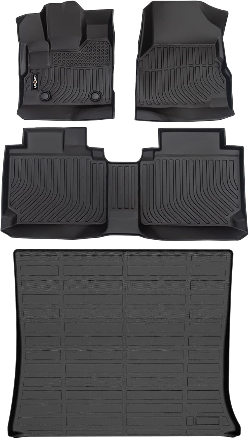 GINOWY- Floor Mats & Cargo Liner for Chevy Equinox, for GMC Terrain 2012-2017, TPE All Weather Protection Car Mats for GMC Terrain Custom 2017 Terrain Floor Liners, Non-Slip Trunk Mat, Waterproof