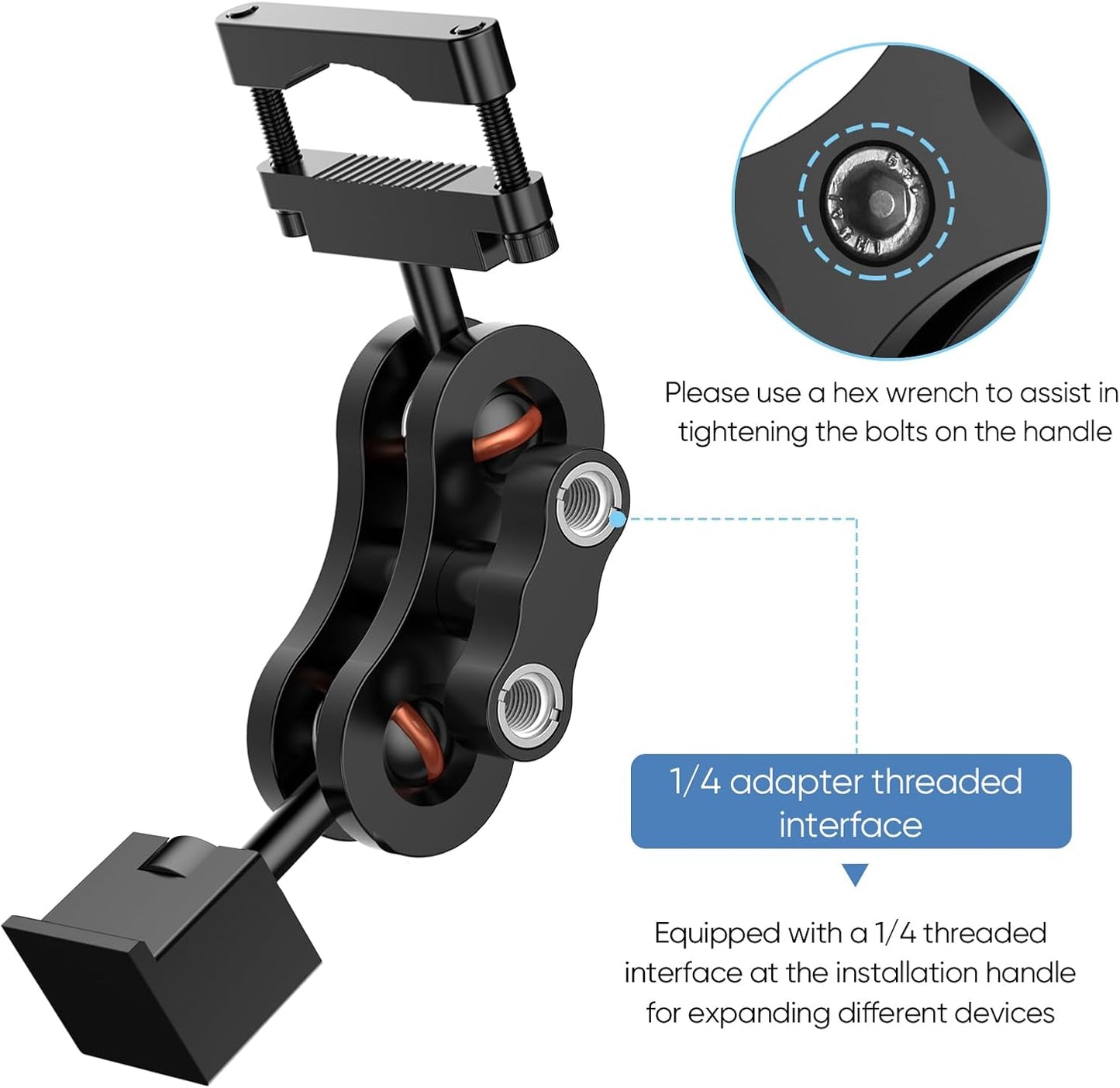 Radar Detector Mount Rearview Mirror Bracket,Car Truck Mirror Radar Mount Bracket,Aluminum Rearview Mirror Rod Mount (for Escort Max360c Max 3 Max 4 Max 360 MKII IX IXc Radar,w/EZ Magnet Connection)