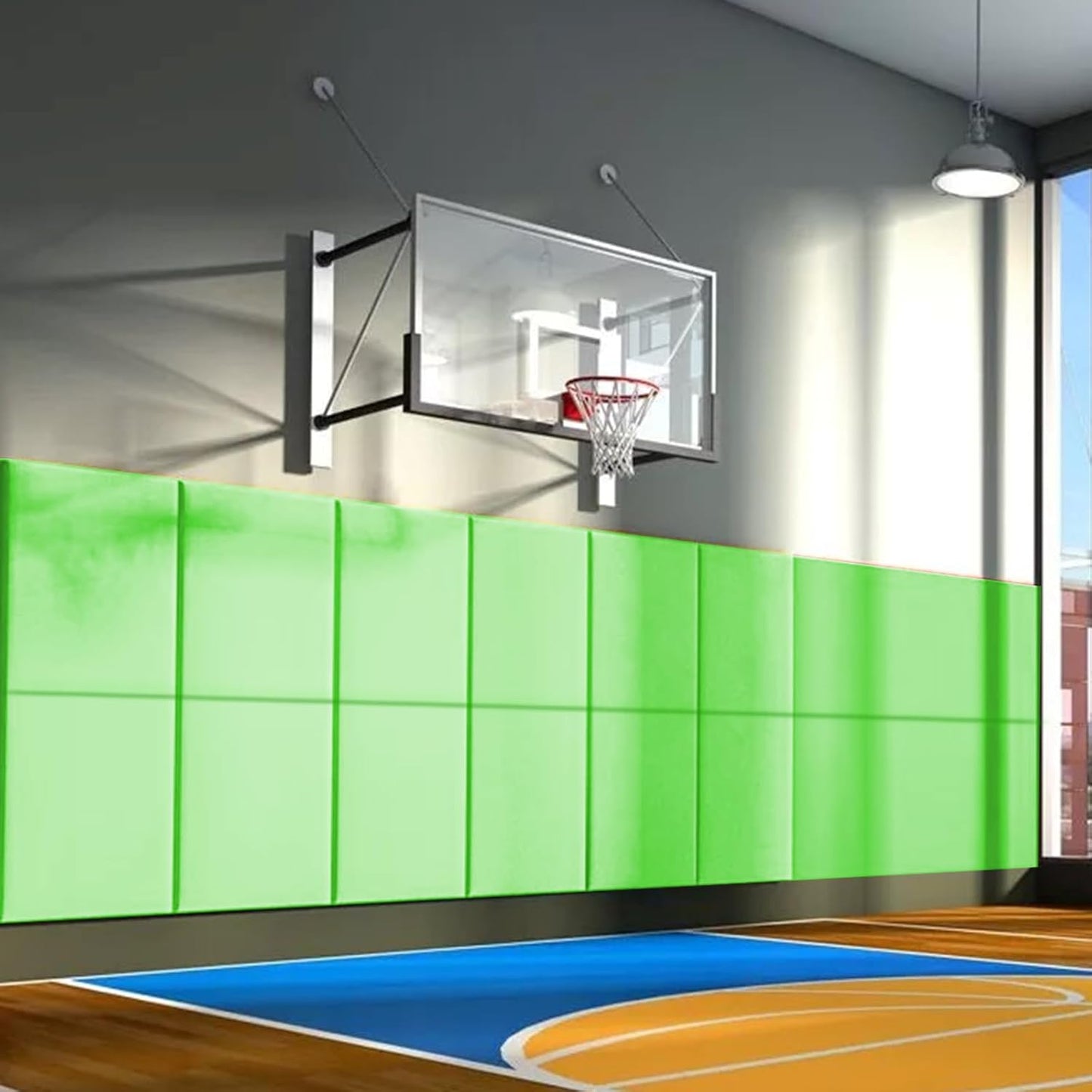 PROGOAL 60"/72" High Gym Wall Padding 2"/4" Thick Foam Basketball Court Wall Mount Protector for Garage Taekwondo Babyroom - Durable Waterproof Anti-Cushion