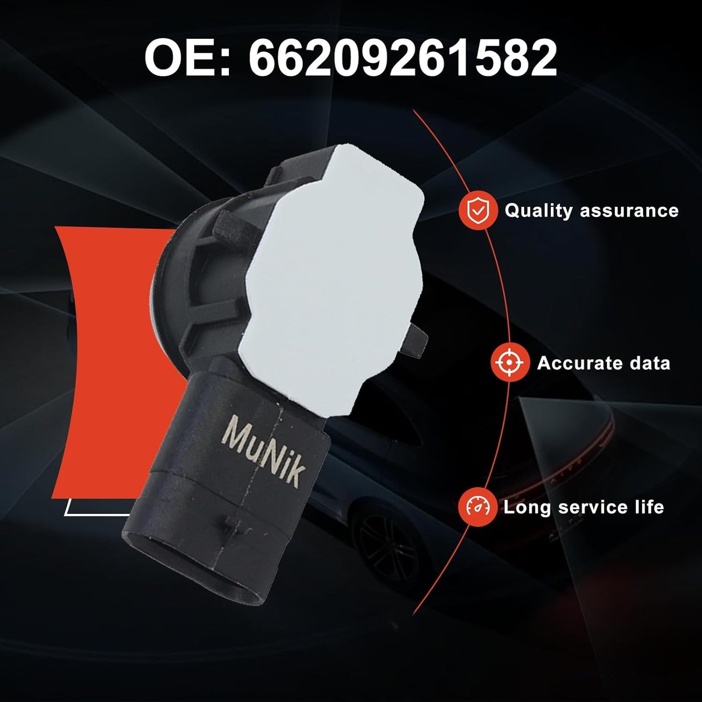 4 PCS Car PDC Parking Sensor Bumper Parking Sensor for BMW 2011-2021 M2 M3 M4 118i120i 125i 320i 325i 328i 335i 420i 428i 435i 3 4 GT F30 F20 F32 Replace# OEM 66209261582 66202220666 66209261587