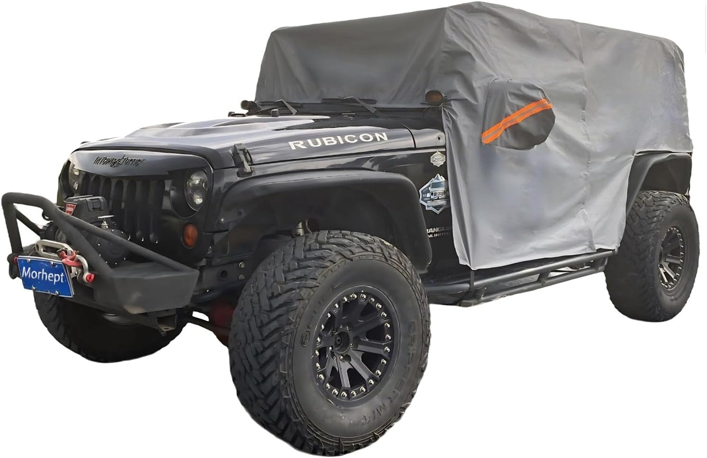 Cab Cover for Jeep Wrangler JK JL 4 Door 2007-2025, Waterproof Wrangler Rain Cover with Driver Door Zipper Soft Inner Liner All Weather Snow Rain UV Protection