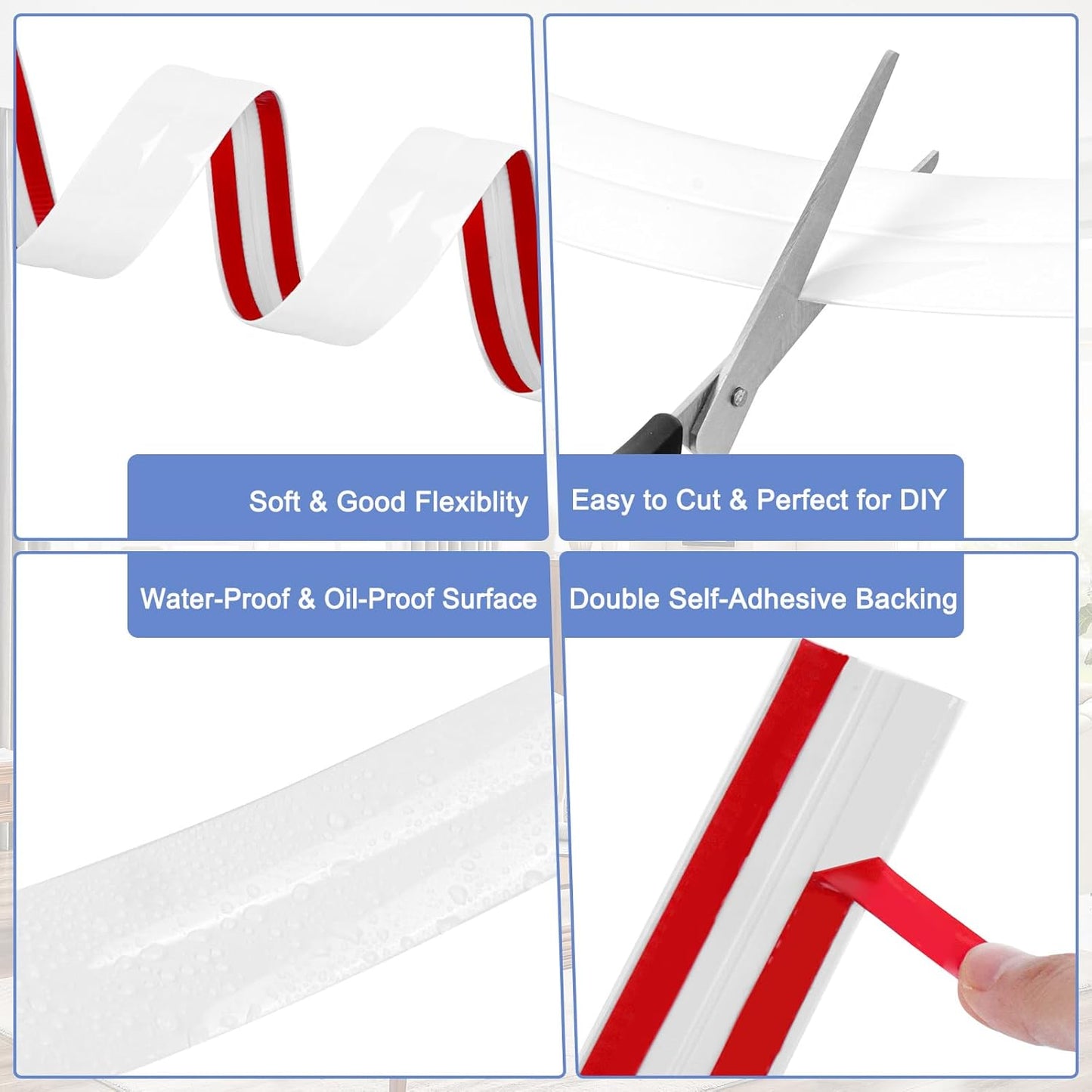 Wall Corner Protector Moulding Trim Peel and Stick Wall Corner Guards Trim Flexible Self Adhesive Edge Protector Moulding, 1.6 in x 40 Ft, White