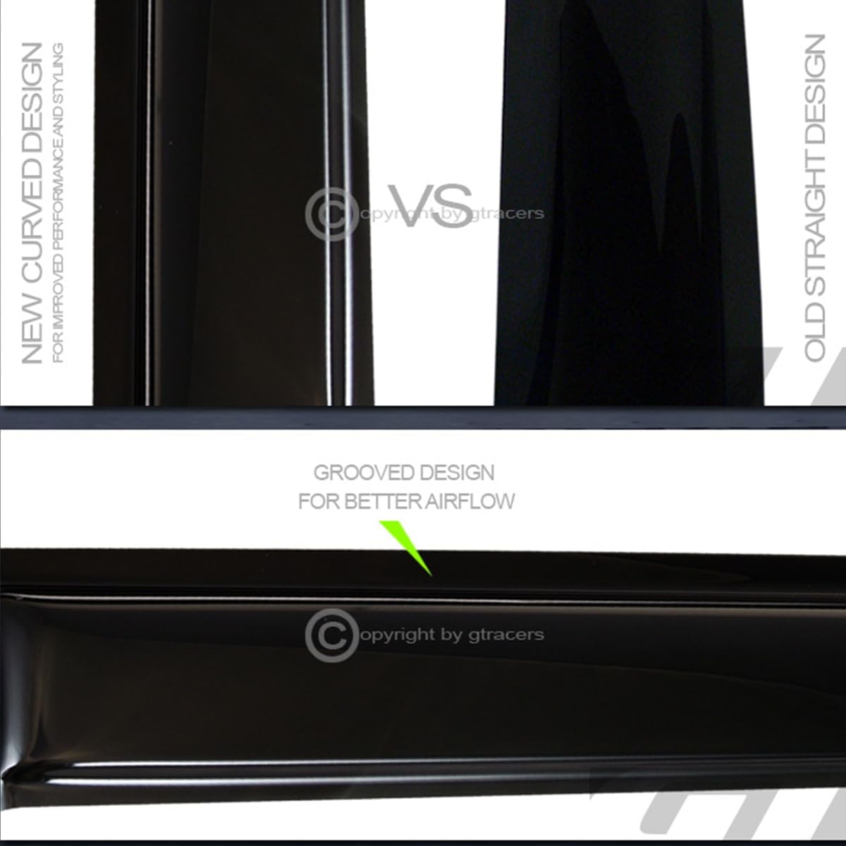 Dark Smoke Tint Window Visors Front Rear Deflector Sun/Rain/Wind Guards Shade for 1995-2004 Compatible with Toyota Tacoma - 2pcs