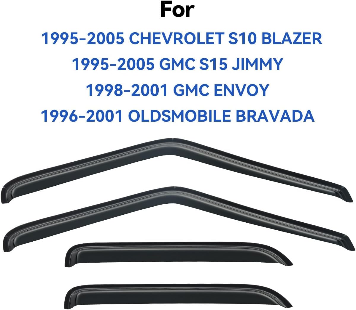 Window Visors Rain Guards Shield for 1995-2005 Chevy S10 Blazer/GMC S15 Jimmy, Out-Channel Window Vent Wind Deflectors Visors Shades for 1998-2001 GMC Envoy, 1996-2001 Oldsmobile Bravada