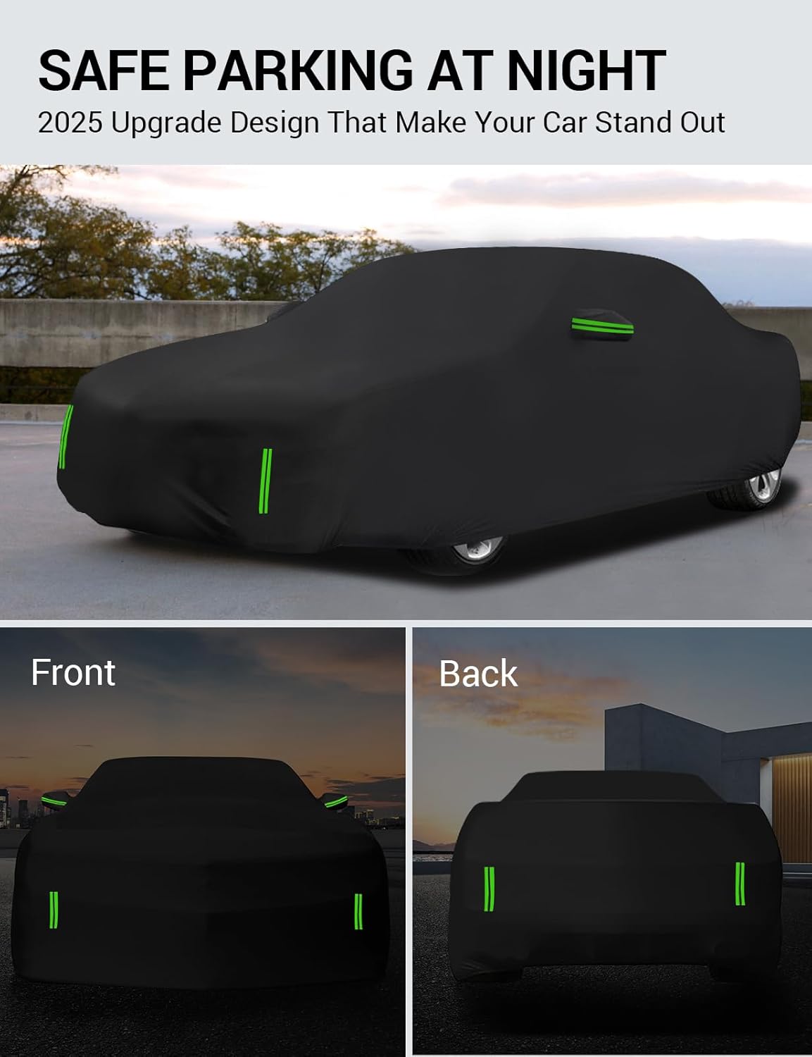 Proadsy 2025 Upgrade Car Cover for 2009-2024 2025 Kia Forte, Waterproof All Weather for Automobiles, Windproof Snowproof Rain Hail Sun UV Protection Full Outdoor Indoor Exterior Car Covers, Black