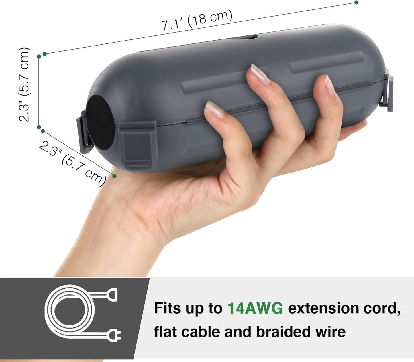 Flemoon [3 Pack] Outdoor Extension Cord Safety Cover with Waterproof Seal, Weatherproof Electrical Connection Box to Protect Outdoor Outlet, Plug, Socket, Christmas Holiday Decoration Light, Gray