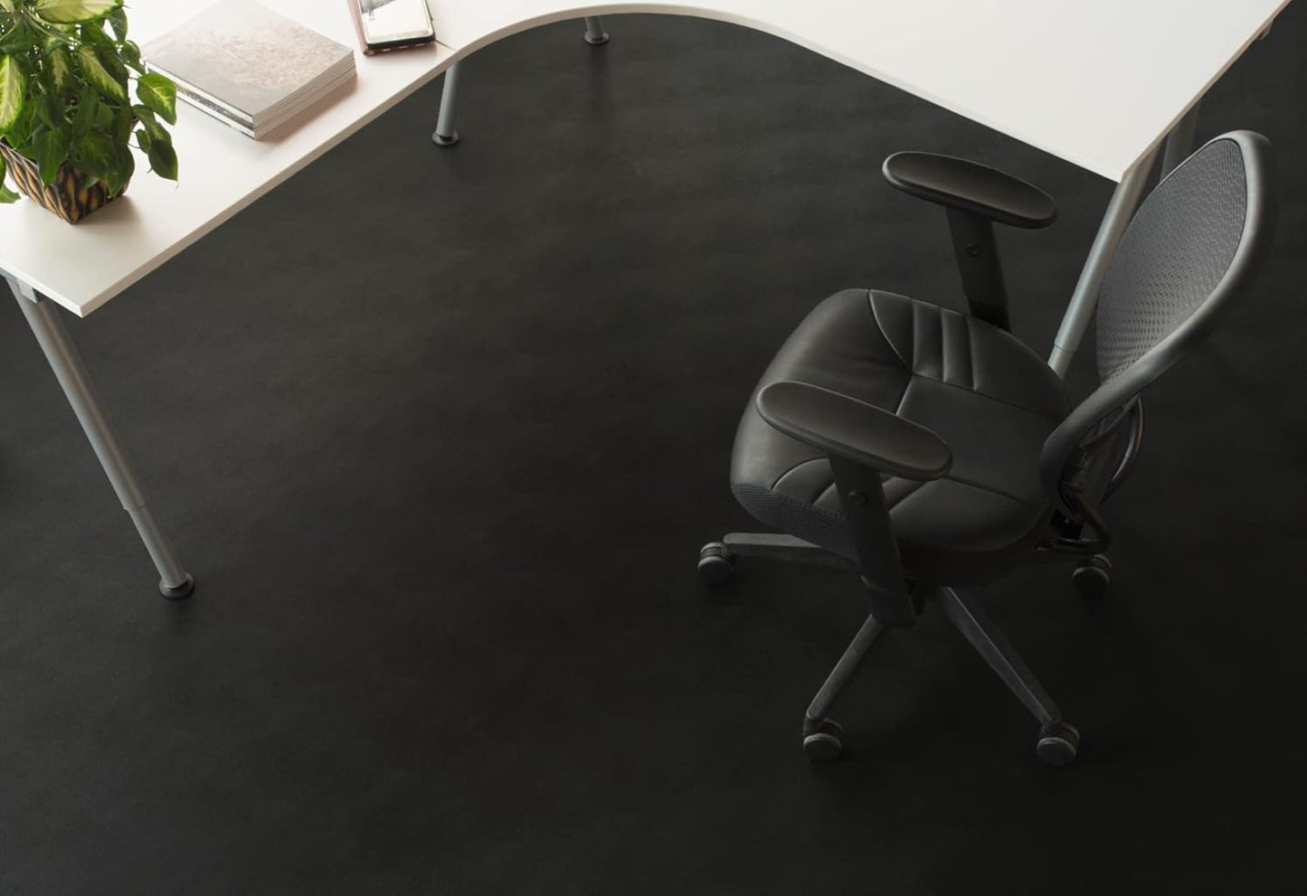 G-Floor Seamless Sheet Vinyl Shed Flooring Cover with Bonded Fibrous Backing - Levant Pattern (8' x 20', Midnight Black)