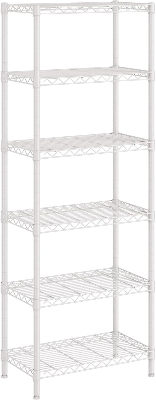 SINGAYE 6 Garage Heavy Duty Shelving Unit Kitchen Pantry Close Home Organizers and Storage Bathroom Shelf Laundry Room Organization Industrial Book Metal Wire Adjustable Shelves