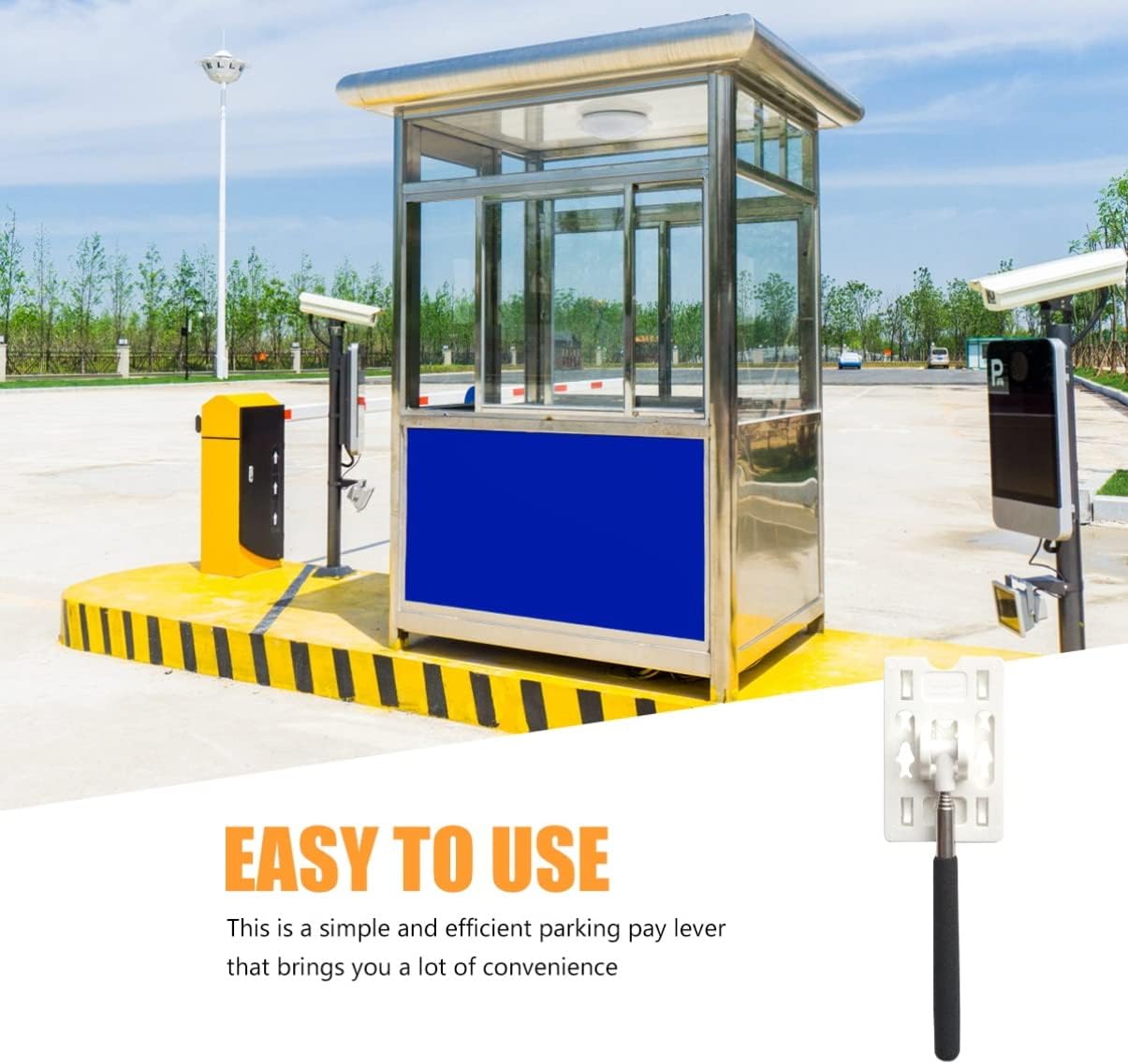 VICASKY Telescopic Rod Card Holder Reacher,Vehicle Parking Toll Swiping Stick Grabber Car Parking Contactless Payment Card Rod Tool