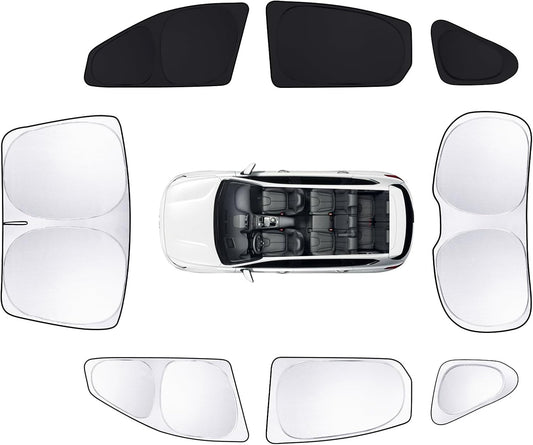 8pcs Car Window Shades for Hyundai Santa Fe 2013-2018 Accessories,Windshield Side Rear Full Sunshade,Sun Visor UV Blocking, Privacy Protection and Blackout for Camping Outdoor