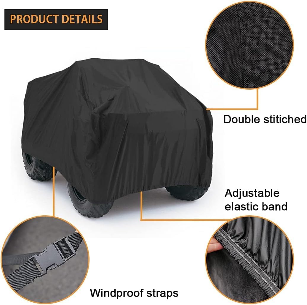 Kayme ATV Cover Waterproof Heavy Duty All Weather, Quad 4 Wheeler Cover Sun Rain Snow Protection, Fits for Honda, Yamaha, Polaris, Suzuki, Kawasaki, Can-Am Arctic Cat, XXXL (100x43x48 inch)