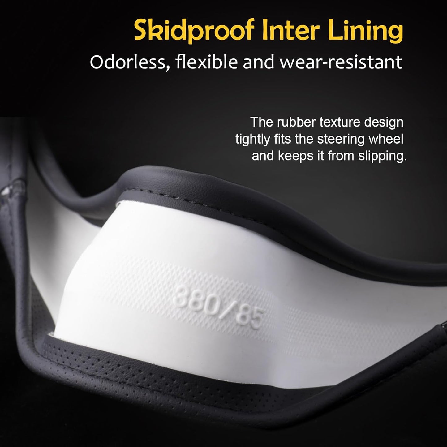 Steering Wheel Cover Black Red, Carbon Fiber Car Steering Wheel Covers with Coasters Universal 14.5-15 inch Leather Microfiber Breathable Anti-Slip Steering Wheel Accessories Set