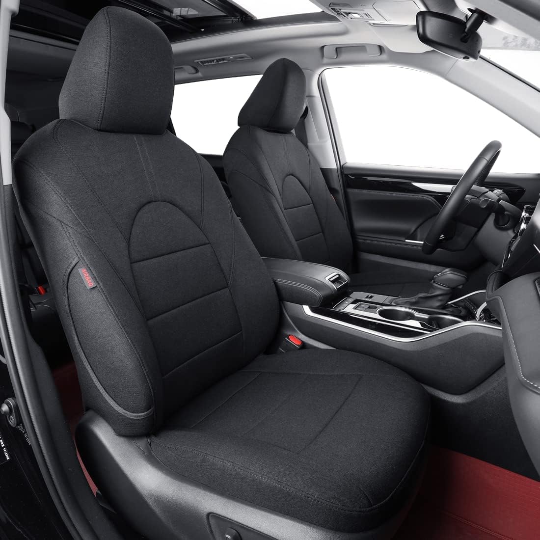 coverdream Custom Fit Camry Car Seat Covers for 2025 Toyota Camry LE,SE,Full Coverage Polyester Seat Protector(Full Set,Black)