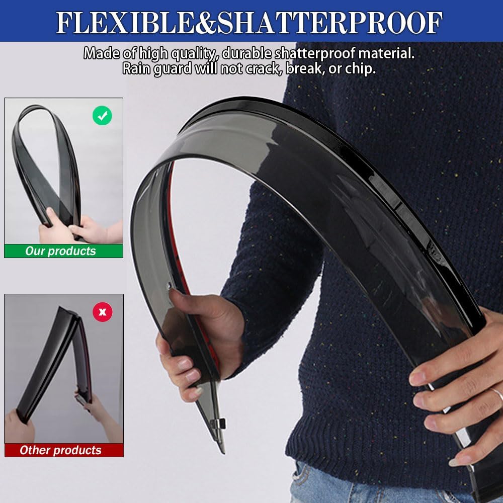 Rain Guards for Ford Bronco Sport 2021-2024 Big Bend Outer Banks Badlands,Tape-on Side Window Deflectors for Ford Bronco Sport,Window Visors for Ford Trucks,for Ford Car Accessories,4 pcs