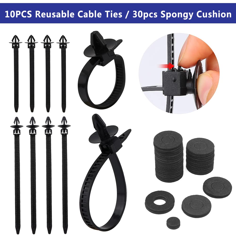 Car Push Retainer Clips 845pcs with 24Most Popular Push Pins for Automotive Parts Sizes Auto Push Pin Screw Clips with 10 Cable Ties and Blue Fastener Remover for Ford GM Toyota Honda Chrysler Nissan