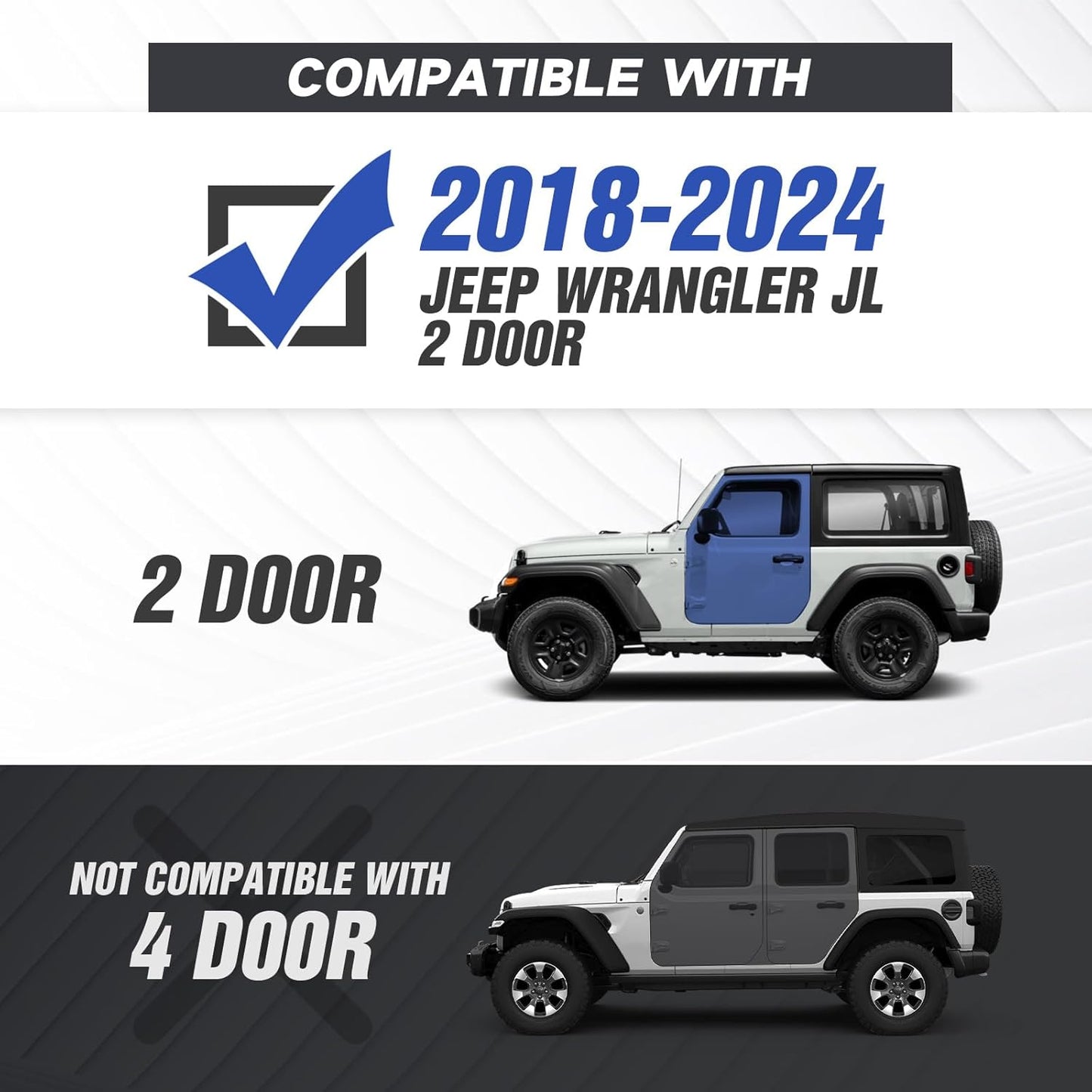 for Jeep JL Running Boards Drop Side Steps Compatible with 2018 2019 2020 2021 2022 2023 2024 2025 Jeep Wrangler JL 2 Doors (Include 4XE Model), Plates Rock Sliders Rails Heavy-Duty Nerf Bars
