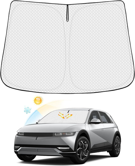 Windshield Sun Shade for Hyun-dai Ioniq 5 Accessories 2022-2025 2026 Thicken 6-Layer Front Window Sunshade Cover Sun Visor Protector Foldable Block UV Rays Keep Vehicle Cool