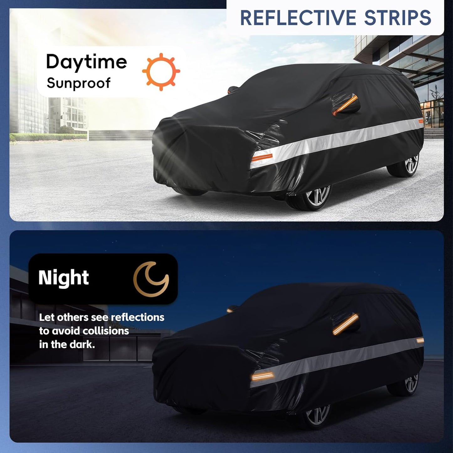 10 Layers SUV Car Cover Custom Fit for Subaru Forester (1998-2024) Waterproof All Weather for Automobiles, Outdoor Full Cover Sun UV Rain Protection with Cotton.Black