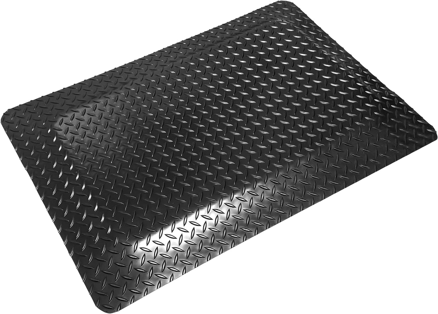 Rhino Mats, American Classic Diamond Anti-Fatigue Mats, Industrial Ergonomic Comfort Standing Mat for Work, Home, Garage, Office, Kitchen or Anywhere (Black 9/16" Thick, 3 FT. x 8 FT.)