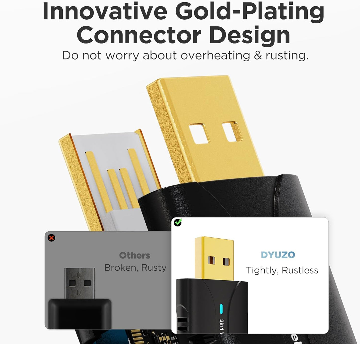 2in1 CarPlay Android Auto Wireless Adapter, Mini Car Play Cars Stick, Fast Auto Connection for OEM Wired Car Play Model 2017 Above, for iPhone iOS 12 /Android 11 Above，Black