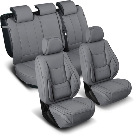 Coverland Custom Car Seat Covers Compatible with 2000-2006 Tundra Access Cab, Double Cab - Premium Leather Non-Slip Waterproof Custom Interior Protector Full Set-Dark Gray [See Size Chart-Size X145]