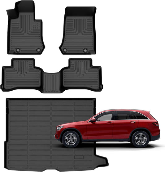 for Mercedes Benz GLC丨GLC 250丨GLC 300丨GLC 350e (Not for Coupe) Floor Mats 2016-2022,Car Mats for Mercedes Benz GLC 2016-2022 All Weather Anti-Slip Floor Mats Cargo Liner Accessories