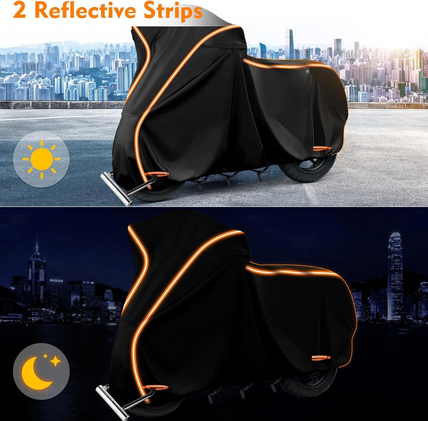 420D Motorcycle Cover for Kawa Ninja 400 500 650 Z900 Zx6r/Yamaha R1 R3 R6/BMW F 900R Street Without Trunk Models,Outdoor Bike Cover Windproof Heavy Duty Waterproof Protection