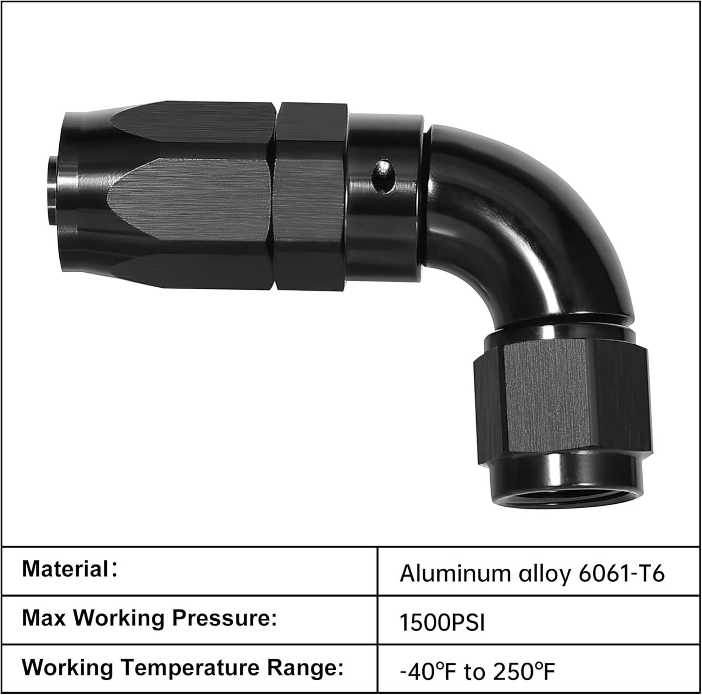 EVIL ENERGY 8AN 90 Degree One Piece Full Flow Hose End Fitting Swivel For CPE Braided Hose