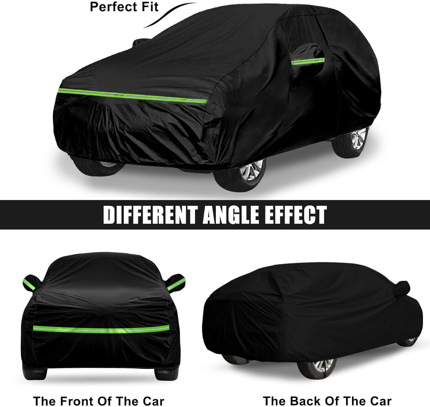 Waterproof Car Cover Compatible with Toyota Corolla Hatchback 2019-2025, Black 210T Inside Cotton Cover with Door Zippers for Snow Rain Dust Outdoor Protection