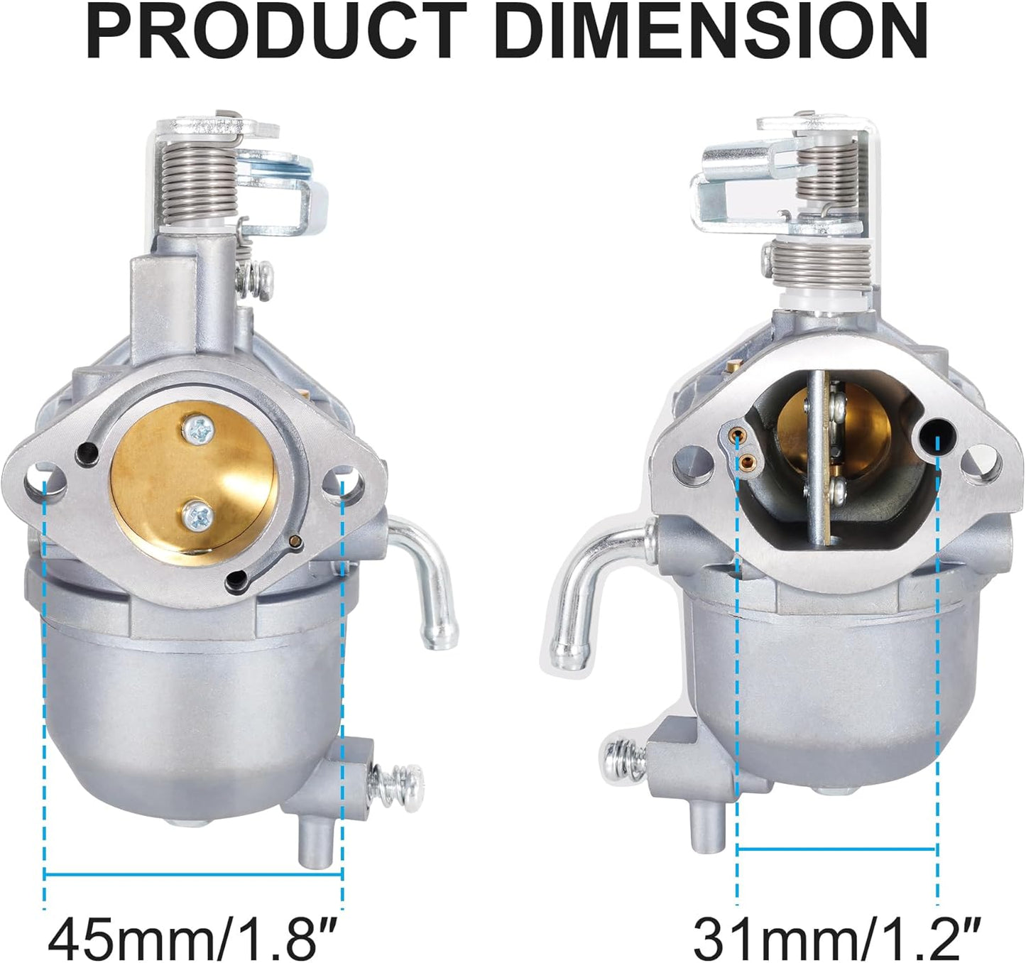 Carburetor Compatible with Engine E-Z-GO RXV, 2010-2014 Valor ST 400 MPT 800 Refresher 1200 Cushman 280 Commander 2200 Bellhop, 2010-2015 TXT, Carburetor for 13HP FJ400D Engine Motor Golf Cart