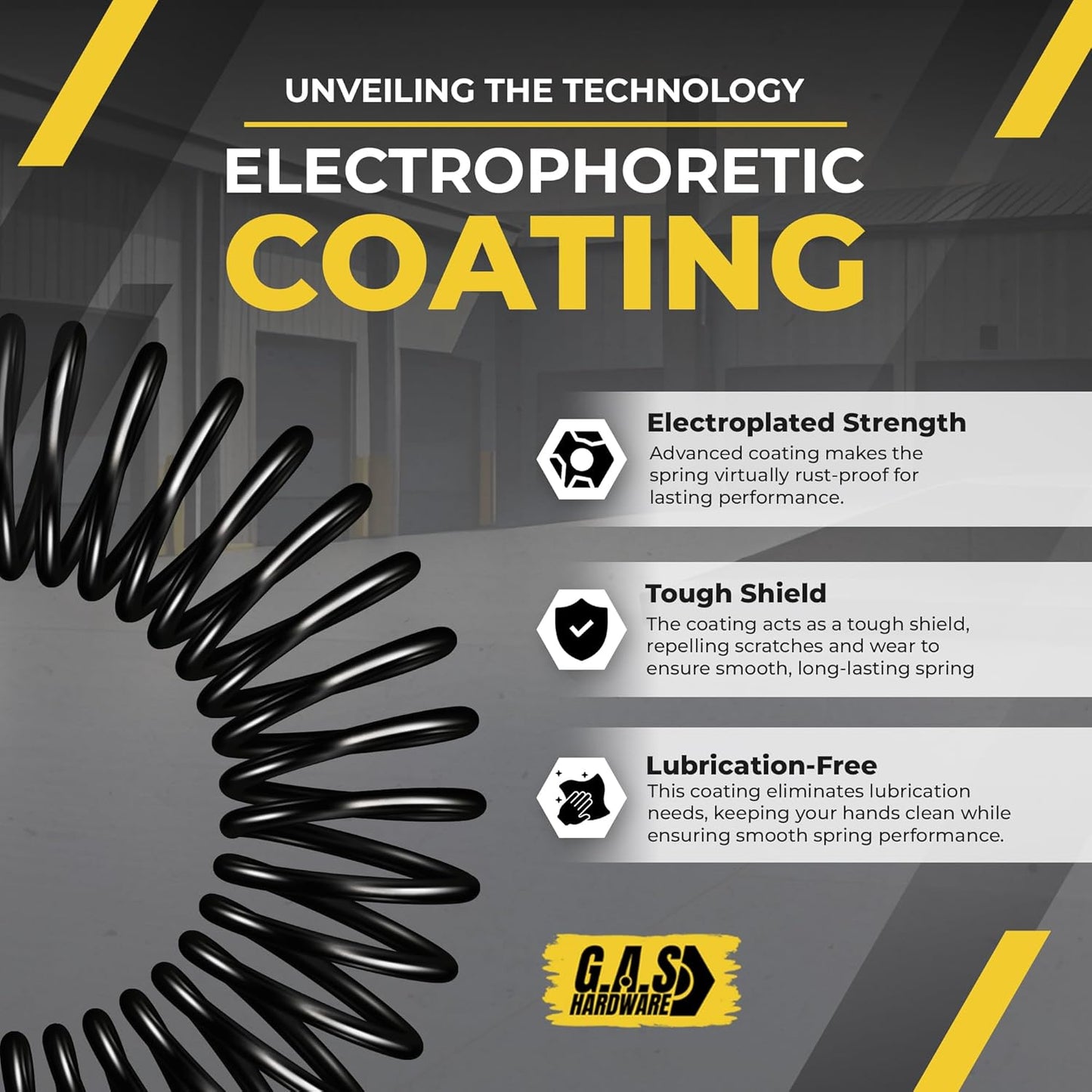 Garage Door Torsion Spring 207x1.75x24 Includes 1” Steel Bearing, Non-Slip Gloves, and Winding Bars for Left Side of Garage Door Precision E-Coating 5-Year Warranty Min. 30,000 Cycles (Red Cone)