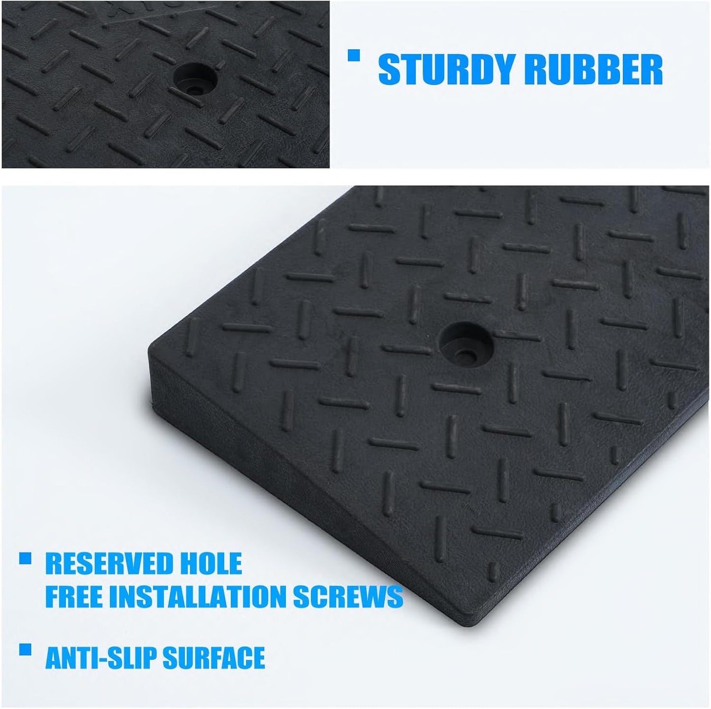2 Pack 2.8'' Rise Rubber Curb Ramp Heavy Duty Loading Rubber Curb Ramps 3 Tons Driveway Ramp Car Slope Ramp for Loading Dock Bike Vehicle Warehouse Sidewalk Wheelchair (2.8" H)