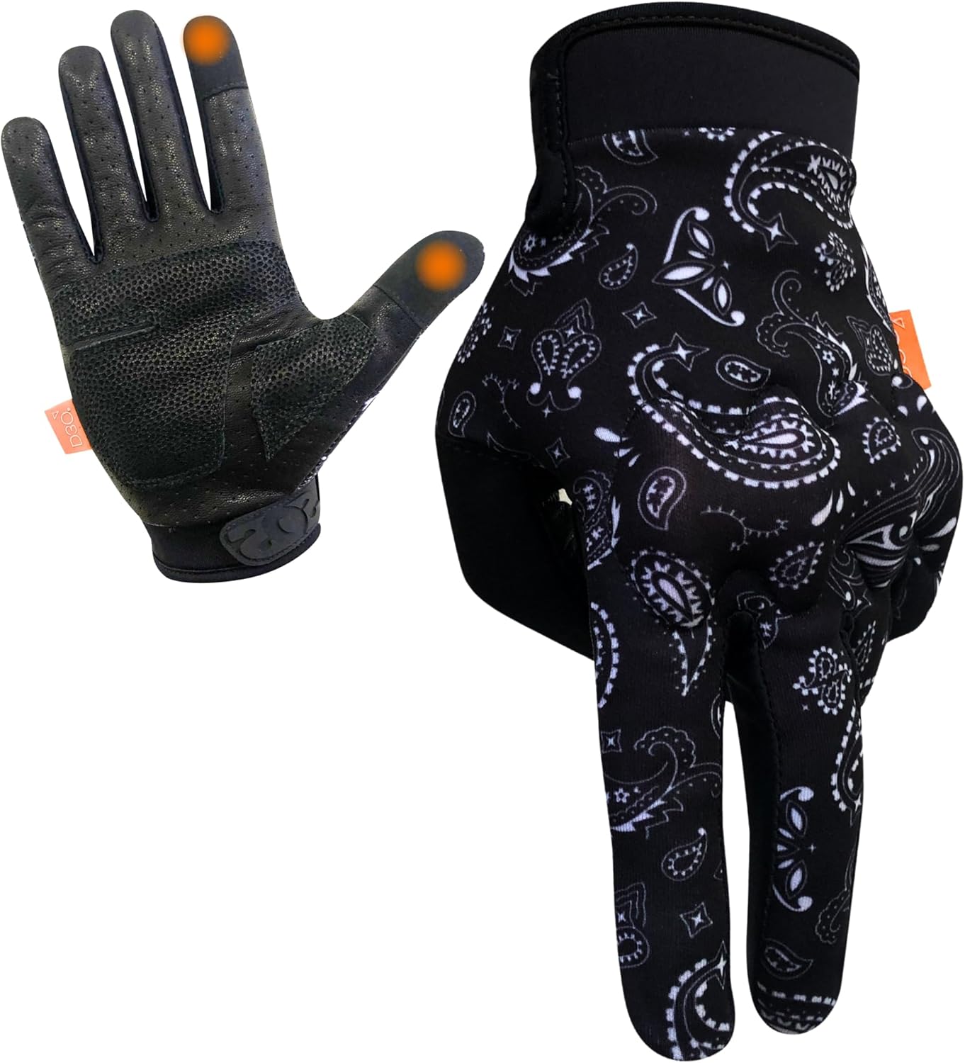 Saints of Speed Motorcycle Gloves – Knuckle Protection, Leather Palms, Touchscreen Moto Gloves for Street & Dirt Bike Riding