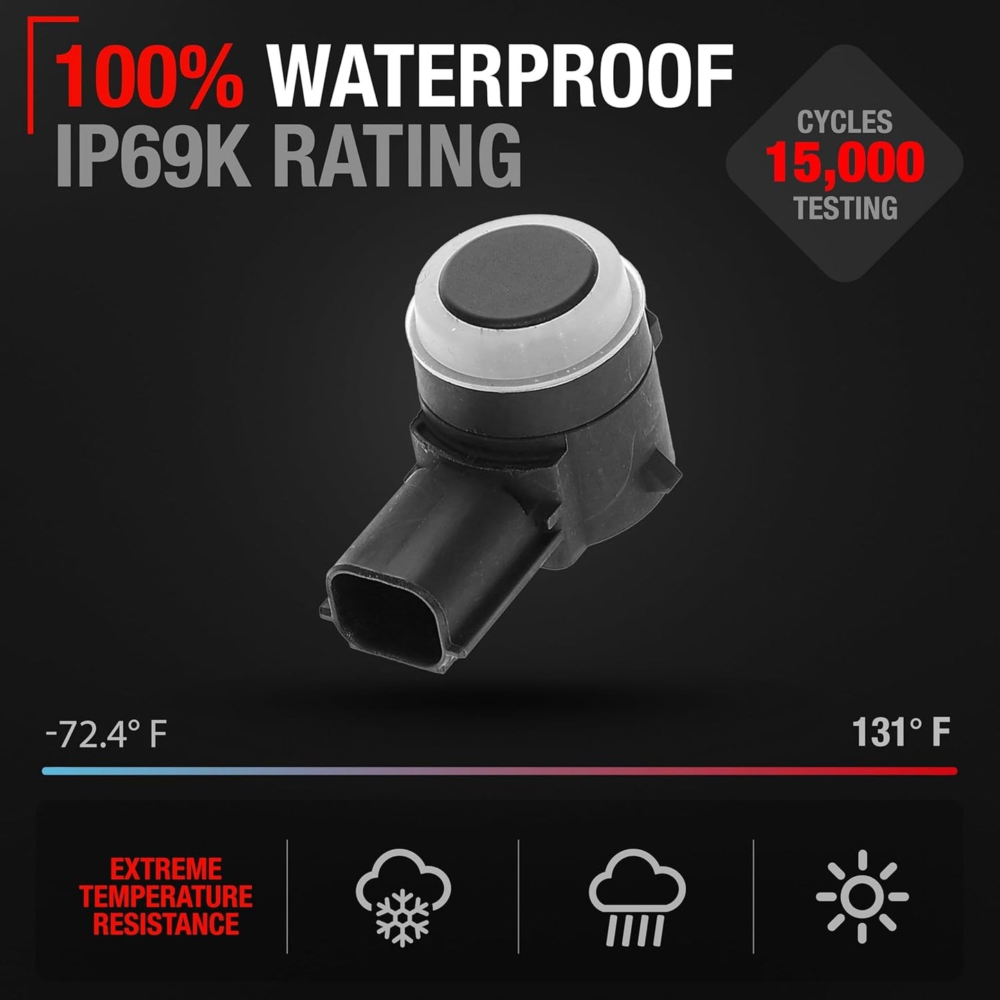 T1A Car Parking Sensors - Compatible with 2018-2019 Ford Edge, 19-21 Ford Explorer; 20-21 Lincoln Nautilus - Front/Rear Backup Reverse Parking Assist Kit - OEM HU5Z15K859AAT